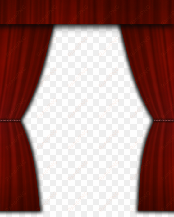 download curtain clipart torn - red curtain frame png