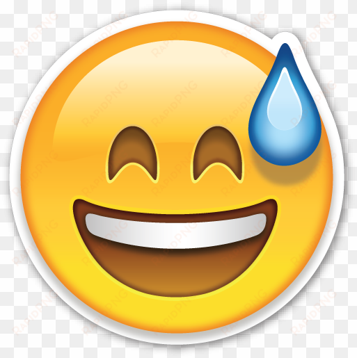 download emoji free - grinning face with sweat