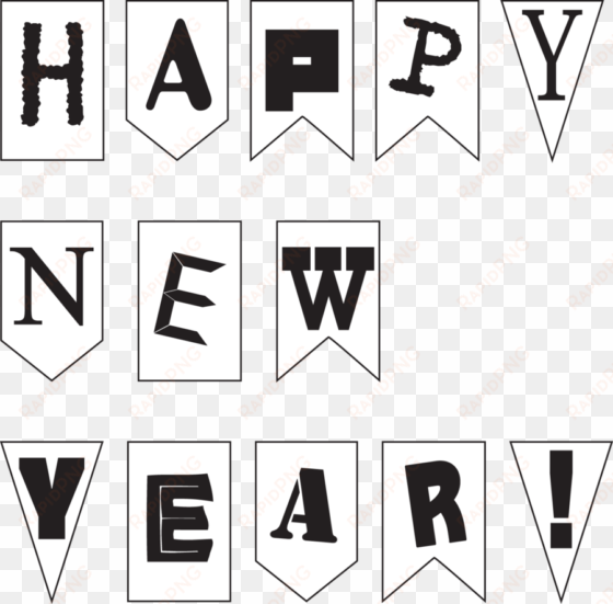 download happy new year black clipart new year white - happy new year black clipart