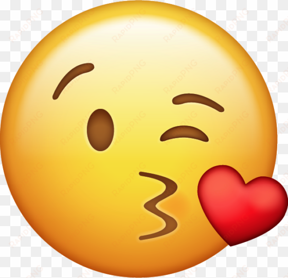 download kiss with heart iphone emoji jpg - kiss face emoji png