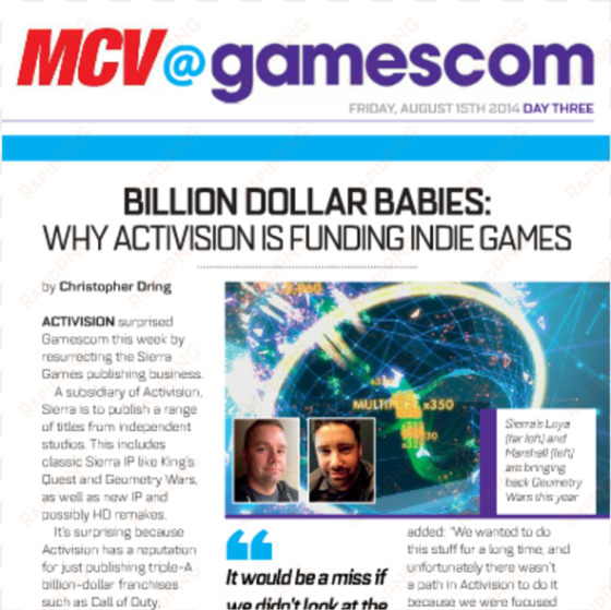 download mcv @ gamescom issue 3 for free right now - gamescom