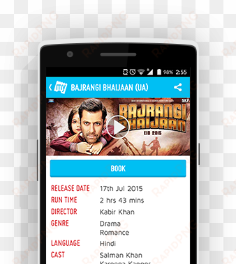 download movie ticket booking app on blackberry, android, - bajrangi bhaijaan and other hits