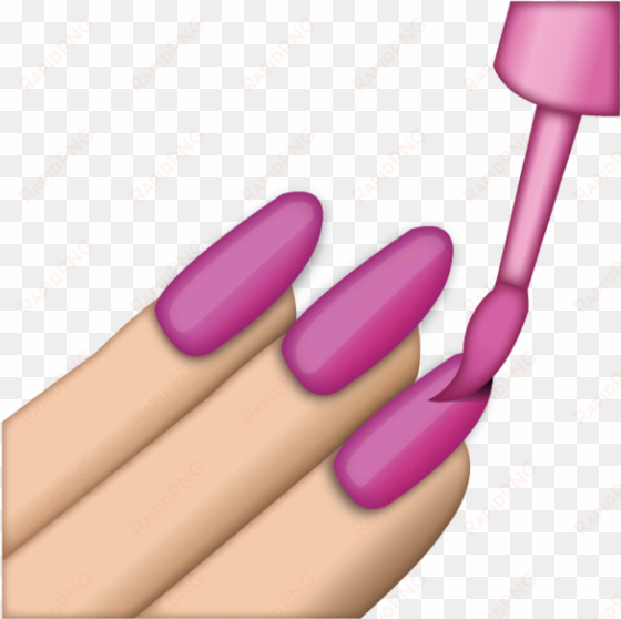 download pink nail polish emoji icon - nail polish emoji