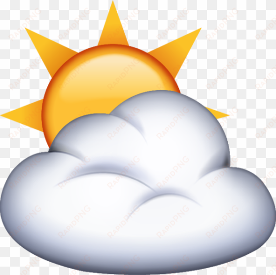 download sun behind cloud emoji png - sun with cloud emoji