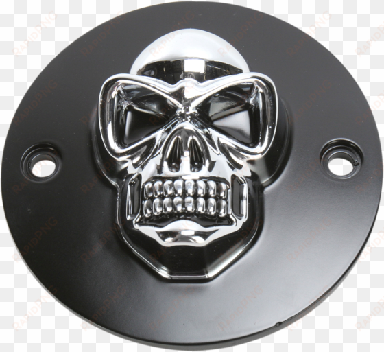 drag specialties black skull points cover 70-17 harley - cache allumage pour sportster