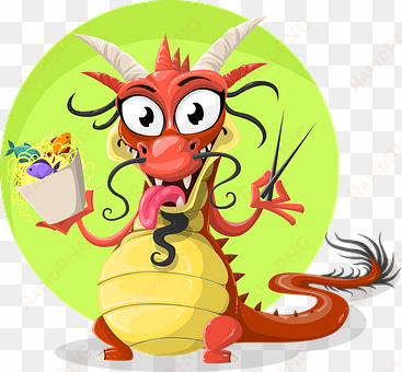 Dragon Chinese Chinese Dragon Food Spaghet - Chinese Dragon Funny transparent png image