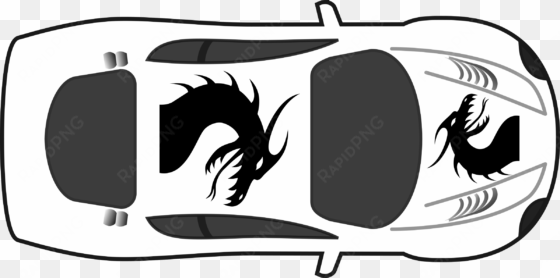 dragon paint job on car top view svg transparent - car clipart top view