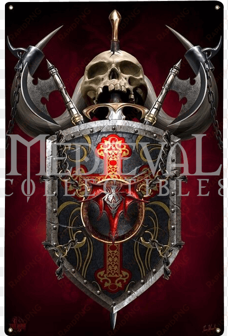 dragon shield fantasy metal sign - dragon shield tom wood fantasy art poster - 12x18