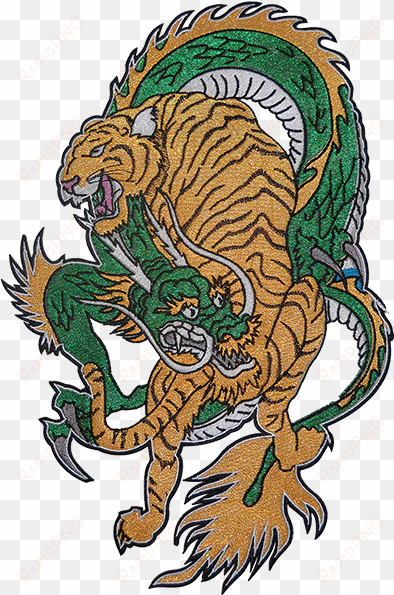 dragon tiger martial art patches - illustration