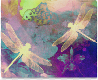 dragonflies and orchids canvas print - painting dragonflies and orchids a art print - mini