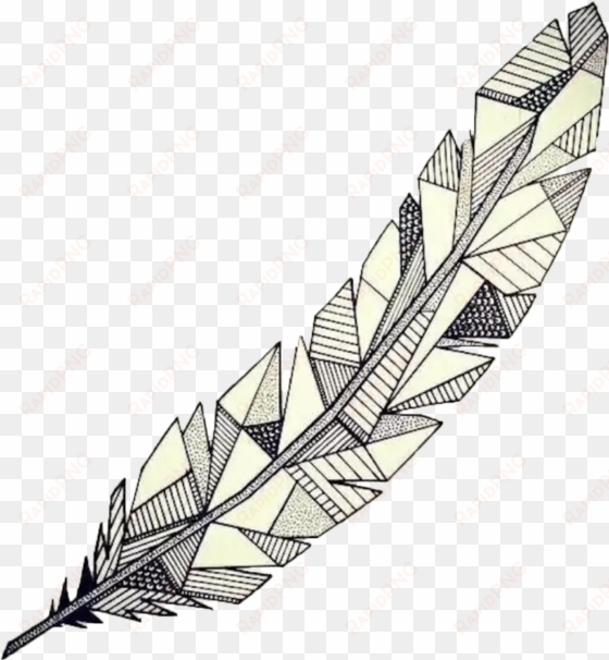 drawing geometric watercolor - geometric feather