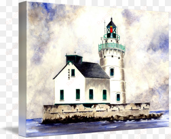 drawing lighthouse watercolor - gallery-wrapped canvas art print 16 x 20 entitled ohio