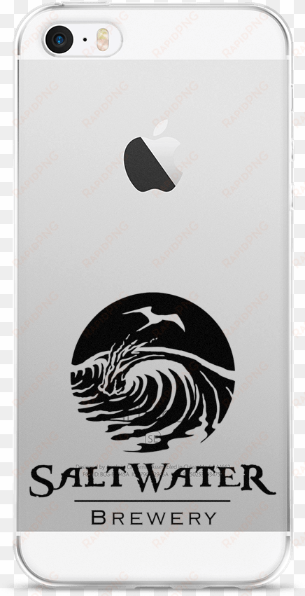 drawing mockup iphone 6s - saltwater brewery - black logo - tote bags