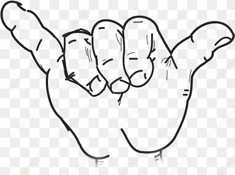 Drawing Shaka Sign The Finger Sign Language Clip Art - Shaka Drawing Png transparent png image