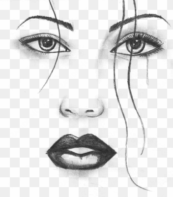 drawings of women faces - womans eyes drawing transparent