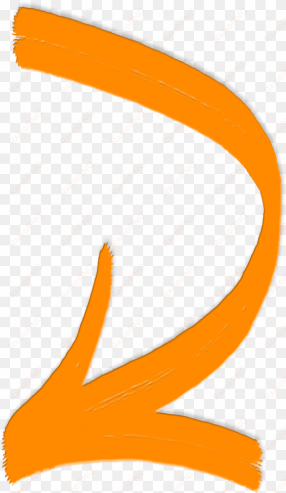 drawn arrow bent - orange curved arrow png