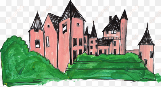 drawn castle manor - house
