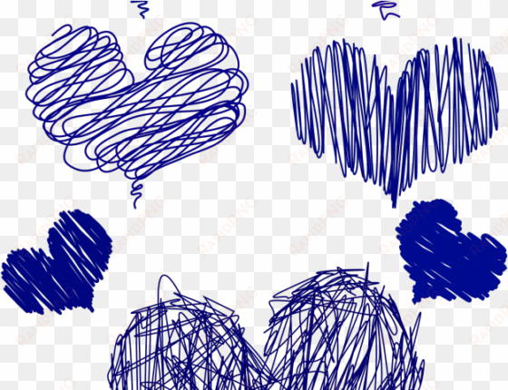 drawn heart hand drawn - heart blue drawing png