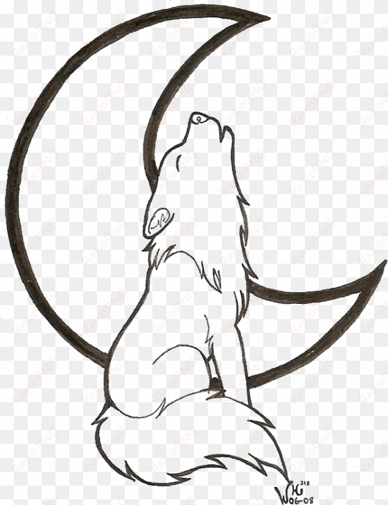 drawn howling wolf transparent - wolf coloring pages