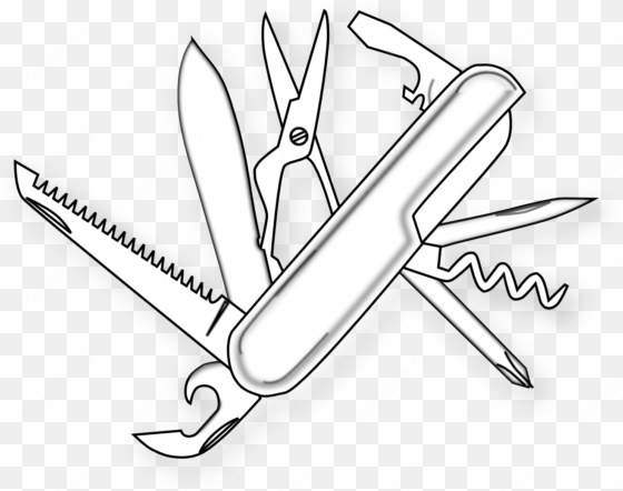 drawn knife clipart - swiss army knife illustration