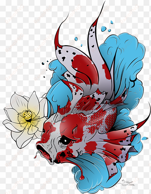 Drawn Koi Fish Multiple Fish - Koi Fish Digital Drawing transparent png image