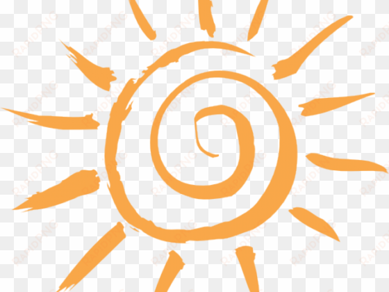 drawn sun transparent - spiral sun ornament (round)