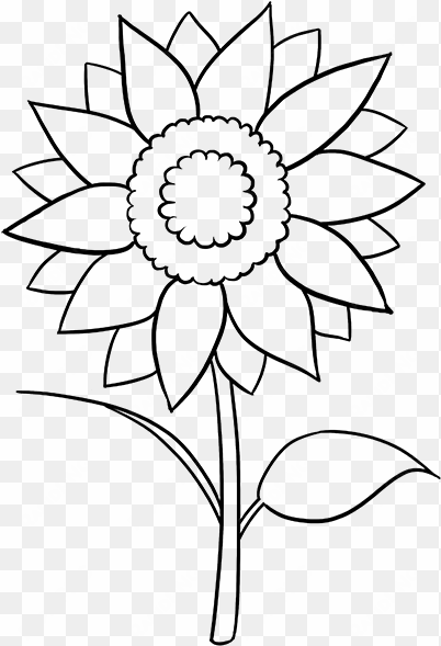 drawn sunflower easy - słonecznik kolorowanka do wydruku