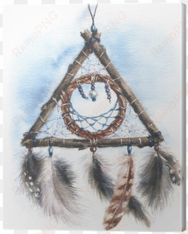 dream catcher watercolor sketch canvas print • pixers® - dream catcher sketch