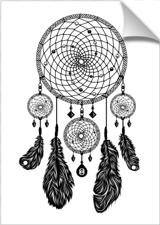 dreamcatcher - artwork - simple black and white dream catcher