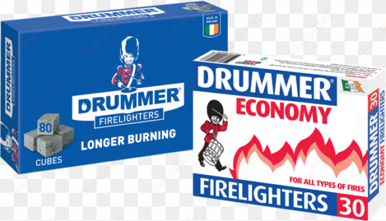 drummer, ireland's favourite economy firelighting brand - graphic design