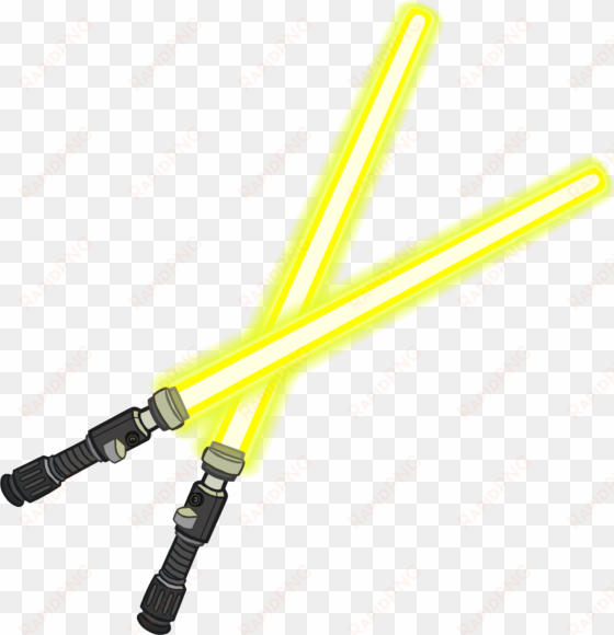 dual lightsabers icon - star wars lightsaber yellow