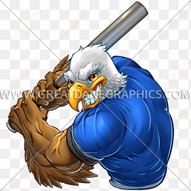 eagle baseball player - eagle baseball player printed t-shirt sport bat bald