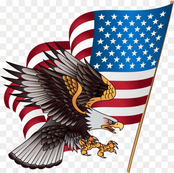 eagle transparent png - eagle with american flag png