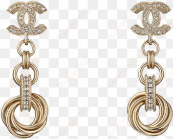 earrings metal diamantés gold transparent chanel png - earring