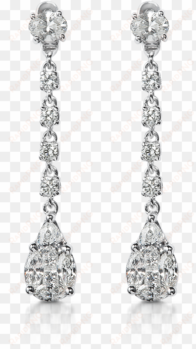 earrings removeable stud & pear shape illusion diamond - diamond earrings drop round