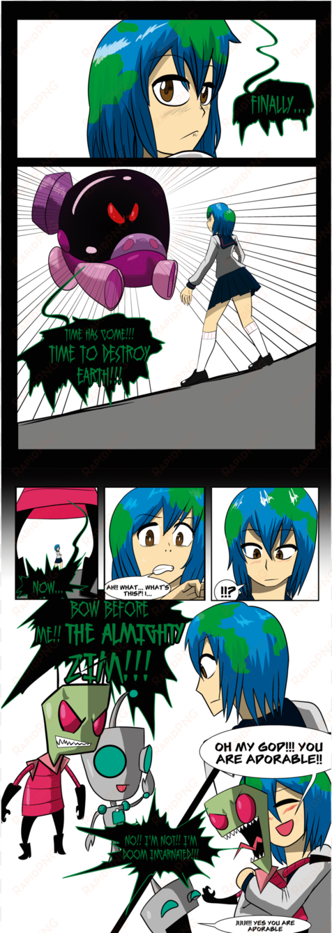 earth chan meets invader zim by manny g estella - earth chan evil