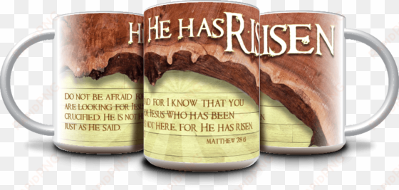 easter “he has risen” coffee mug 15oz - poster