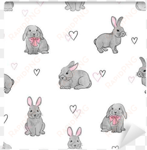 easter rabbits seamless pattern - bunnies background