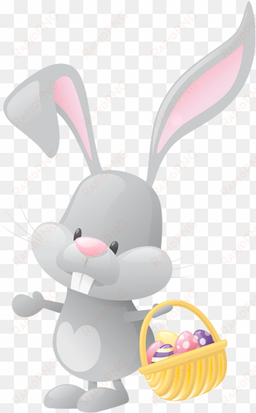easter with basket png clip art image - easter bunny with basket clip art