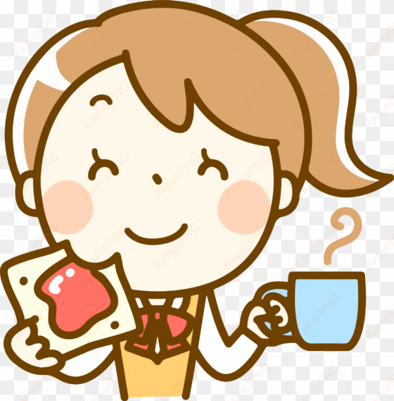 eating clipart girl eating - girl washing dishes clipart