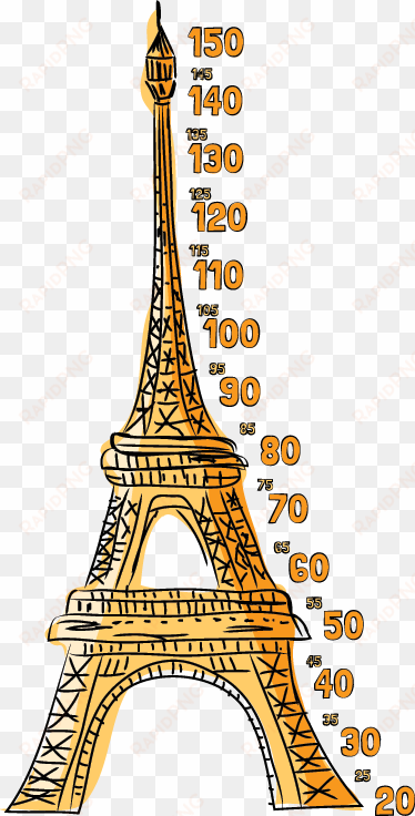 eiffel tower height chart decal - eiffel tower height