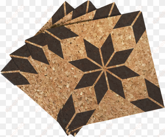 Eight-pointed Star Quilt Pattern Cork Coasters - Drink Coaster transparent png image