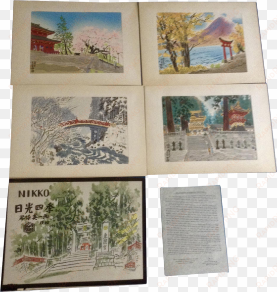 eiichi kotozuka wood block prints four seasons of nikko - japanese woodblock 4 seasons