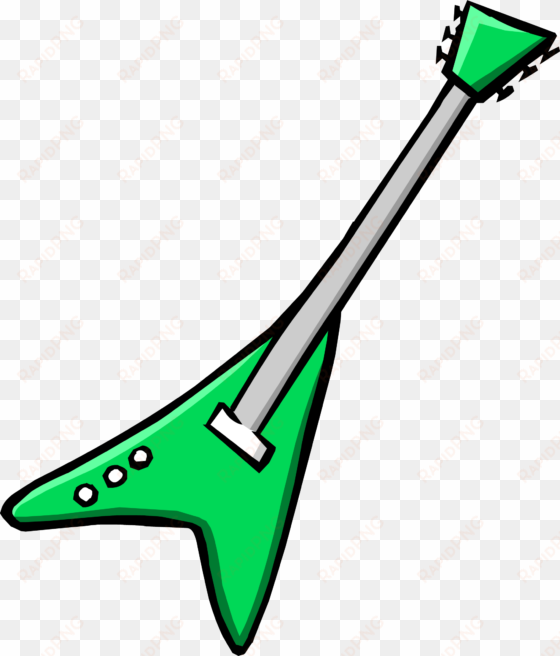 electric green guitar icon - club penguin