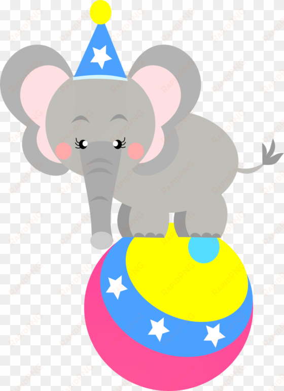 elefante circo montando a minha festa clown party, - elefante de circo animadas