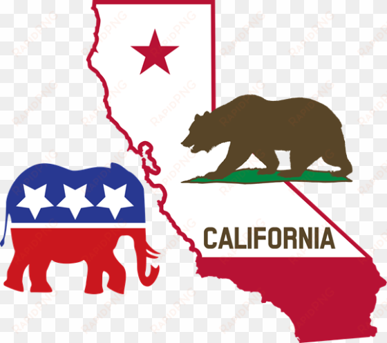 elephant california bear - california flag star