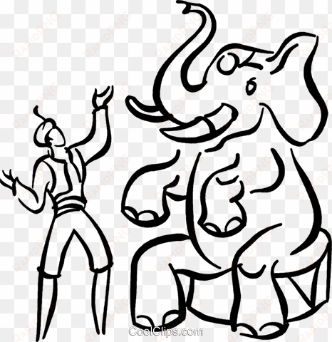 elephant circus act royalty free vector clip art illustration - elephant