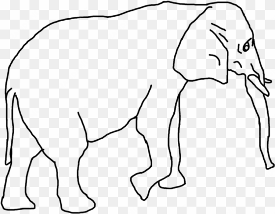elephant head clip art vector - line art