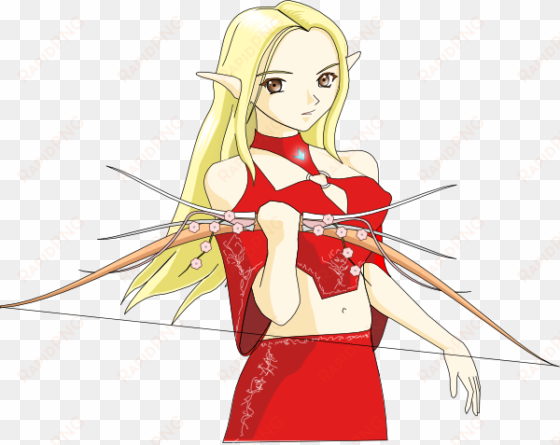 elf clipart - fantasy elf girl archer