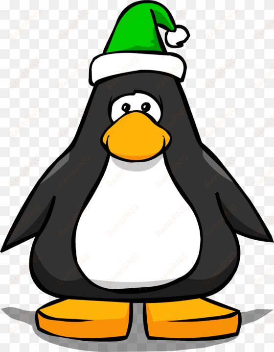 elf hat from a player card - penguin with santa hat